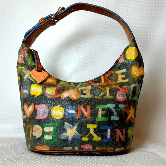Dooney & Bourke Handbags - Dooney & Bourke Vintage Graffiti Doodle crayon Bag with charm